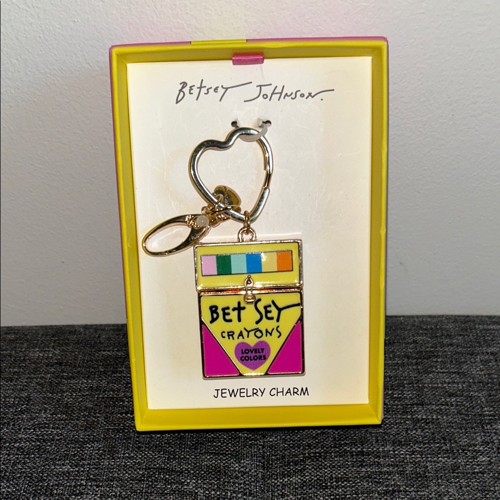 Betsey Johnson Vibrant Crayon Charm Keychain